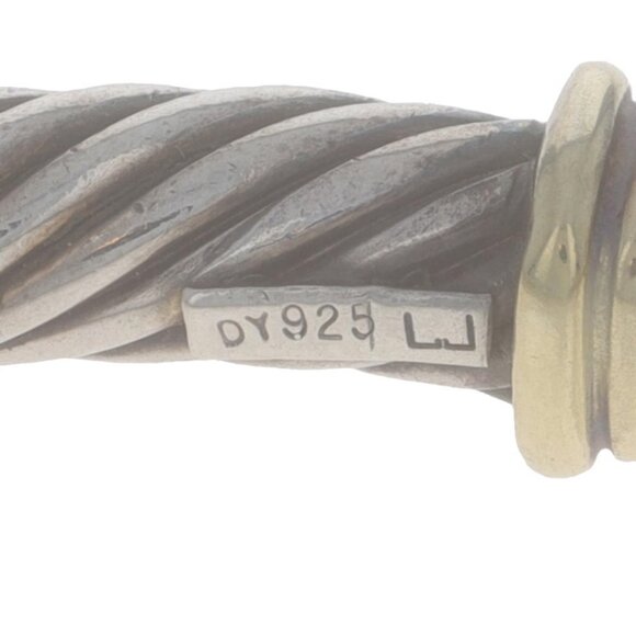 David Yurman Cable Hook Bangle Bracelet 6 1/4" - Sterling 925 & Yellow Gold 14k - Picture 6 of 6